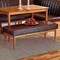 Baxton Studio Daymond Mid-Century Modern Dark Brown Faux Leather and Walnut Brown Finished Wood Dining Bench 186-11351-Zoro - alternate 6